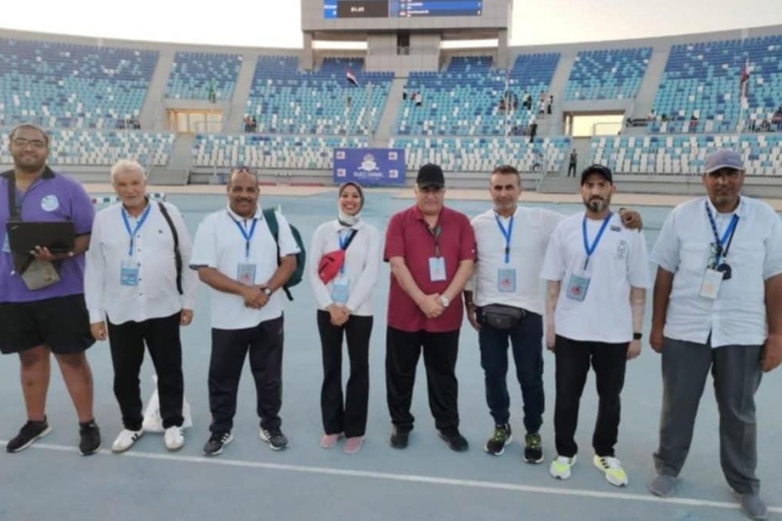 الحكام الدوليين المشاركين بالبطولة العربية لألعاب القوي يشيدوا باستاد هيئة قناة السويس